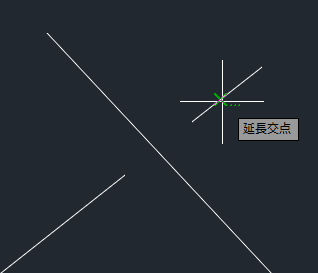 交点を生成する2本の図形の途切れていない部分に、順番にカーソルを合わせてクリックします。